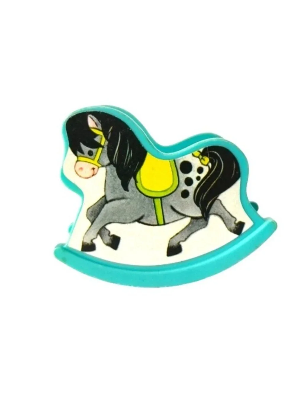 Vtg Fisher-Price Little People Rocking Horse #761Turquoise Baby Nursery Furnitur